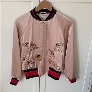 Aritzia faux silk bomber jacket XS